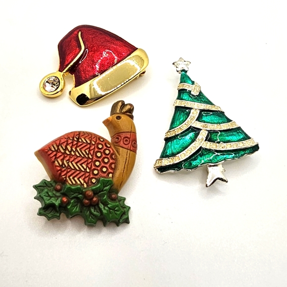 Trio of Vintage Christmas Brooches - Picture 1 of 2